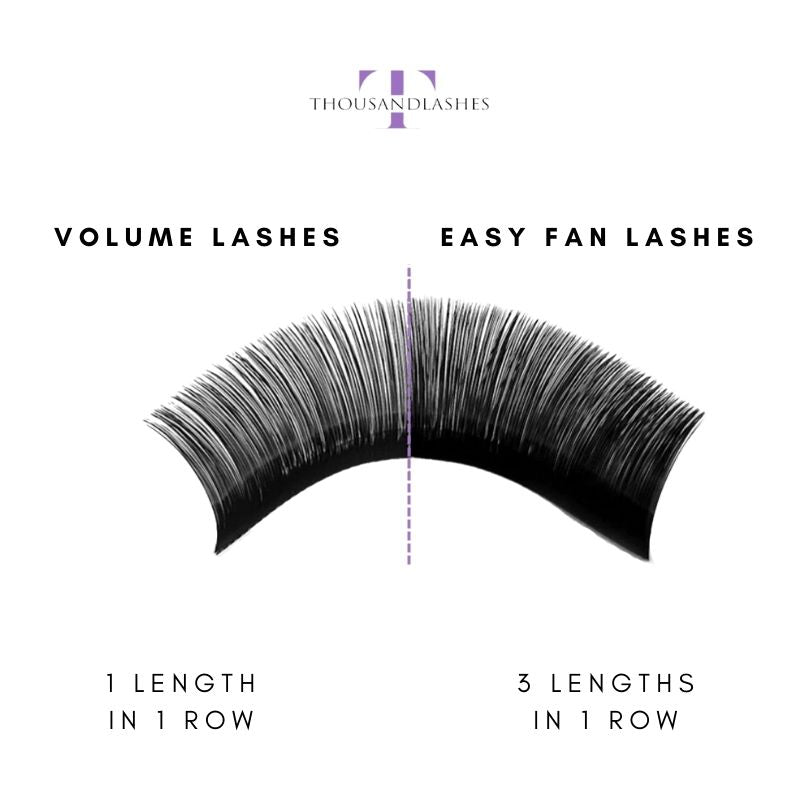 Volume Lashes vs Easy Fan Lashes